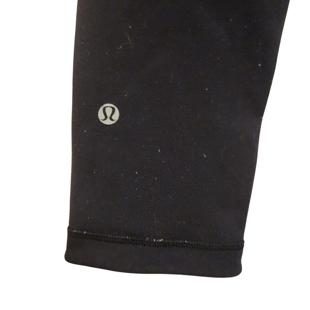 Lululemon Dark Grey Black Reversible Cropped Workout Leggings Size 4 - Picture 7 of 13